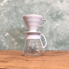 Load image into Gallery viewer, Hario V60 Pour Over Kit - Ceramic White - Coffea Coffee