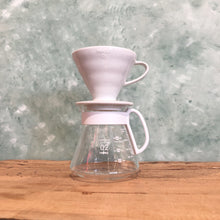 Load image into Gallery viewer, Hario V60 Pour Over Kit - Ceramic White - Coffea Coffee
