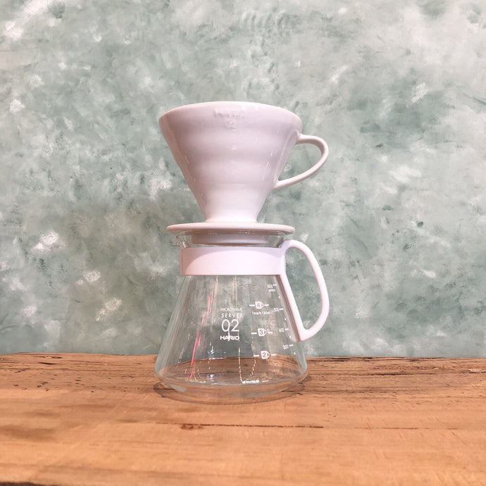 Hario V60 Pour Over Kit - Ceramic White - Coffea Coffee