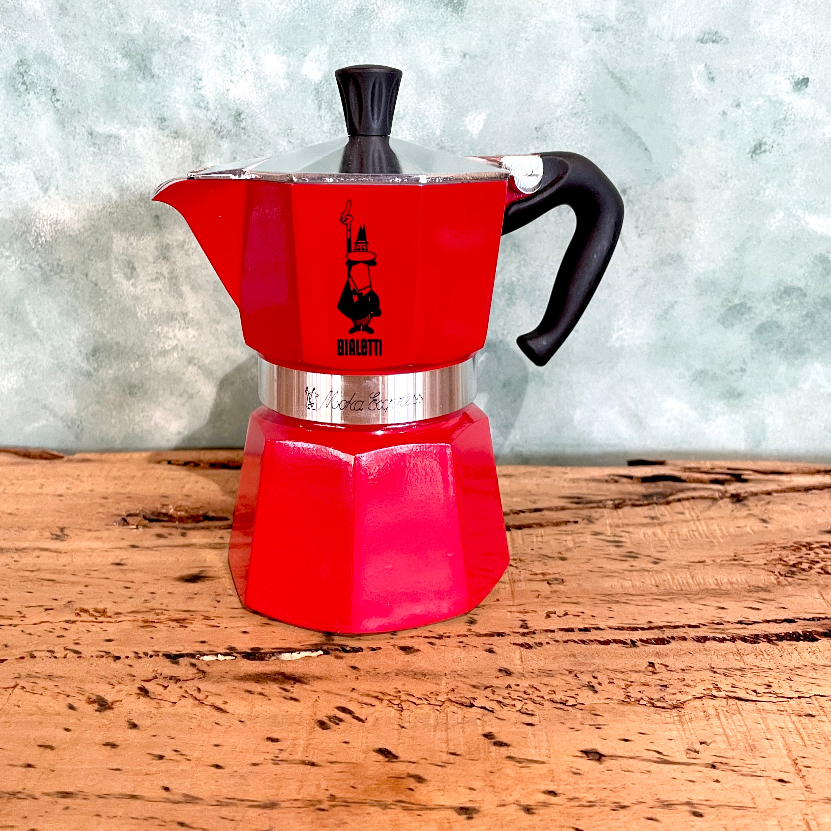 Red Italian Coffee Maker Moka Express 3 Cups BIALETTI