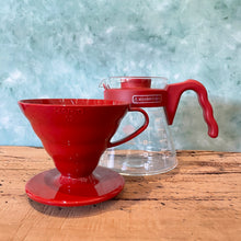 Load image into Gallery viewer, Hario V60 Red Pour Over Kit - Coffea Coffee
