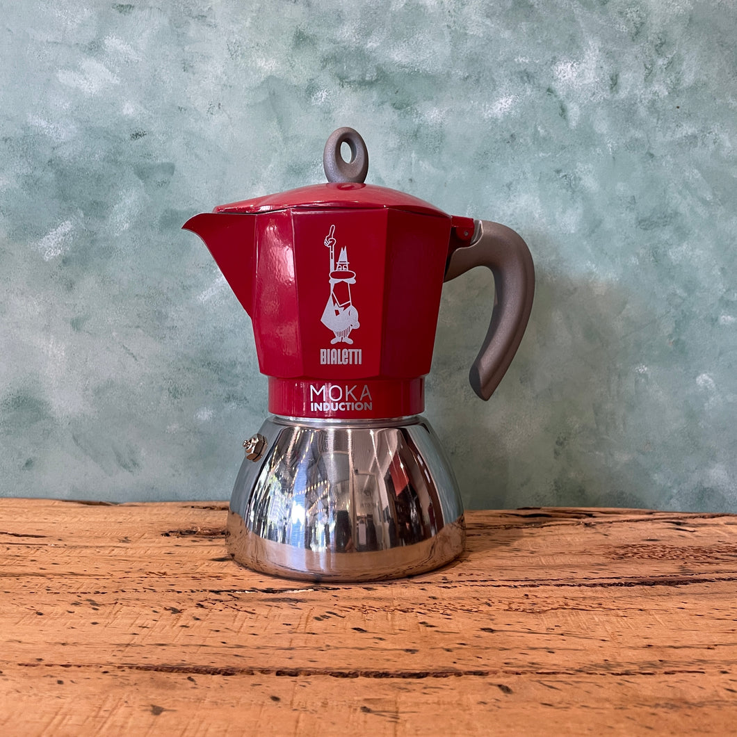 Moka Induction Coffee Maker 6 Red Cups BIALETTI